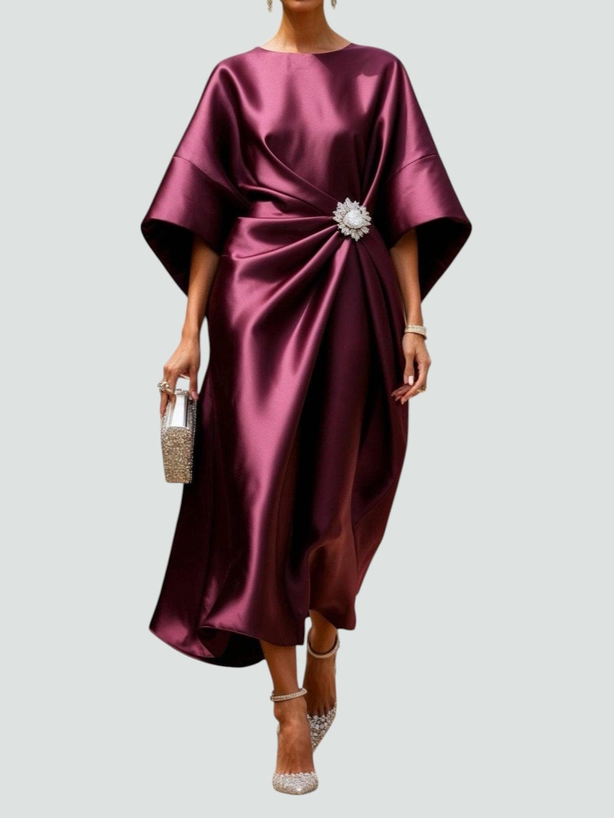 Dolores | Elegantní splývavé midi šaty na večer