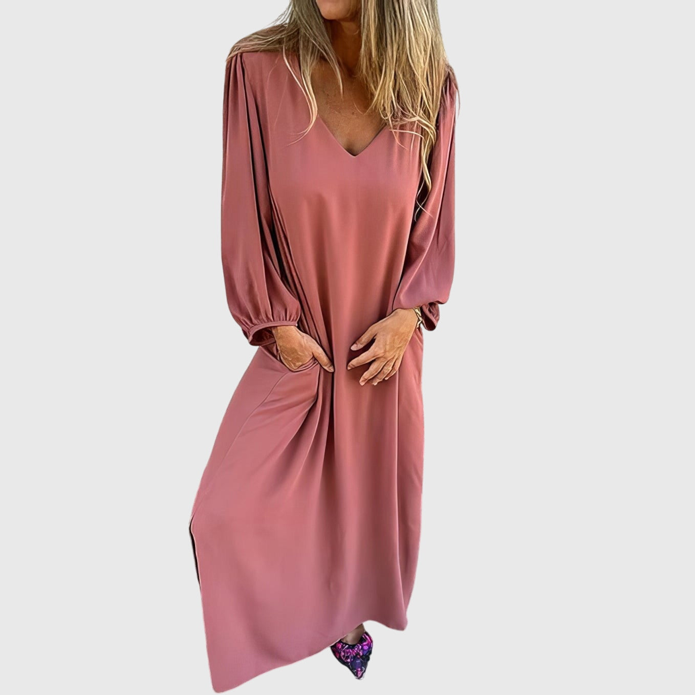 Carol™ - Dlouhé Boho Šaty s Kapsami