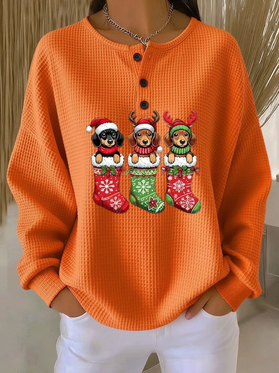 Grethe | Retro Vánoční Svetr s Designem Psů
