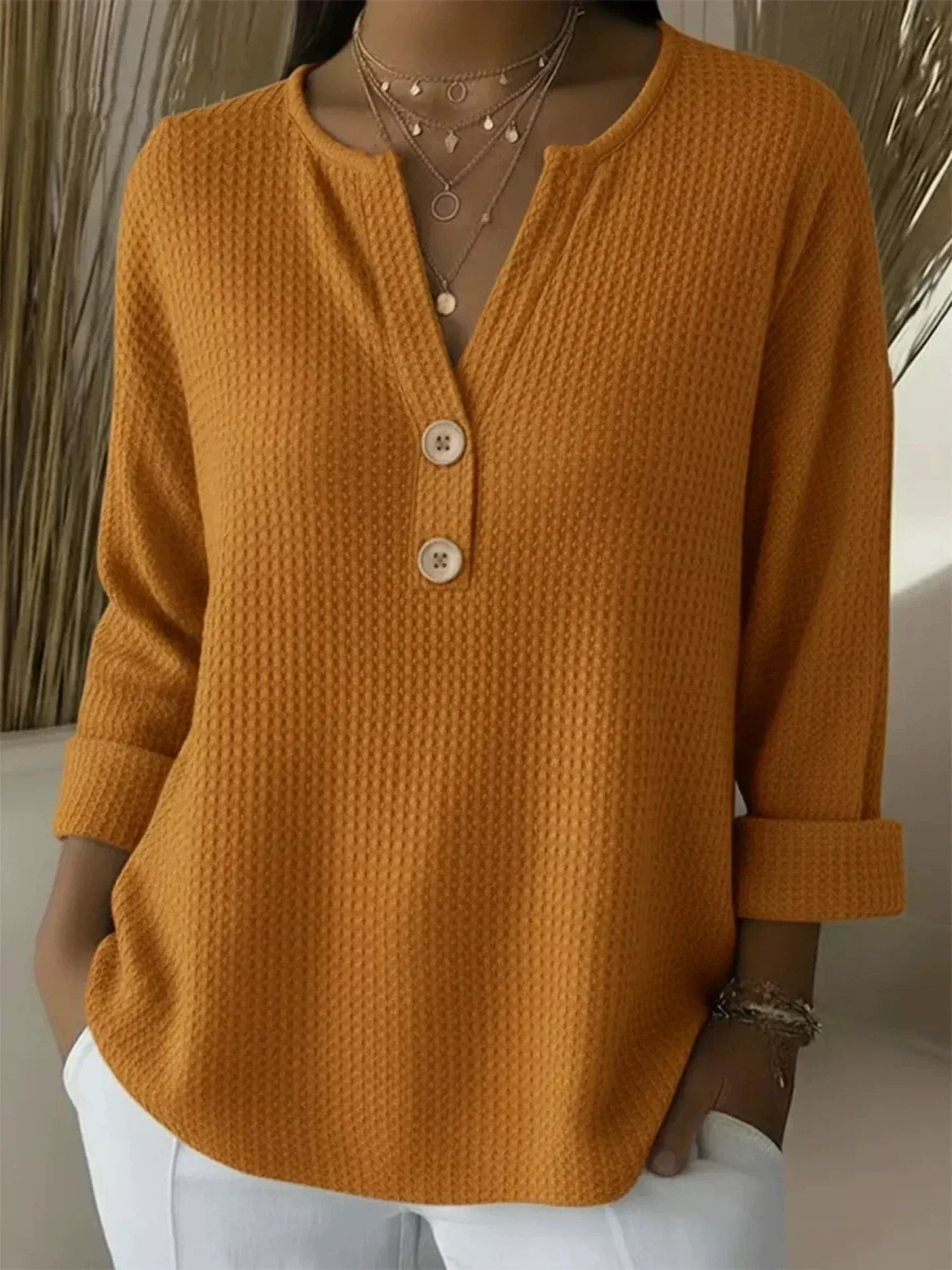 Lucinda™ | Henley Knoflíkový Top
