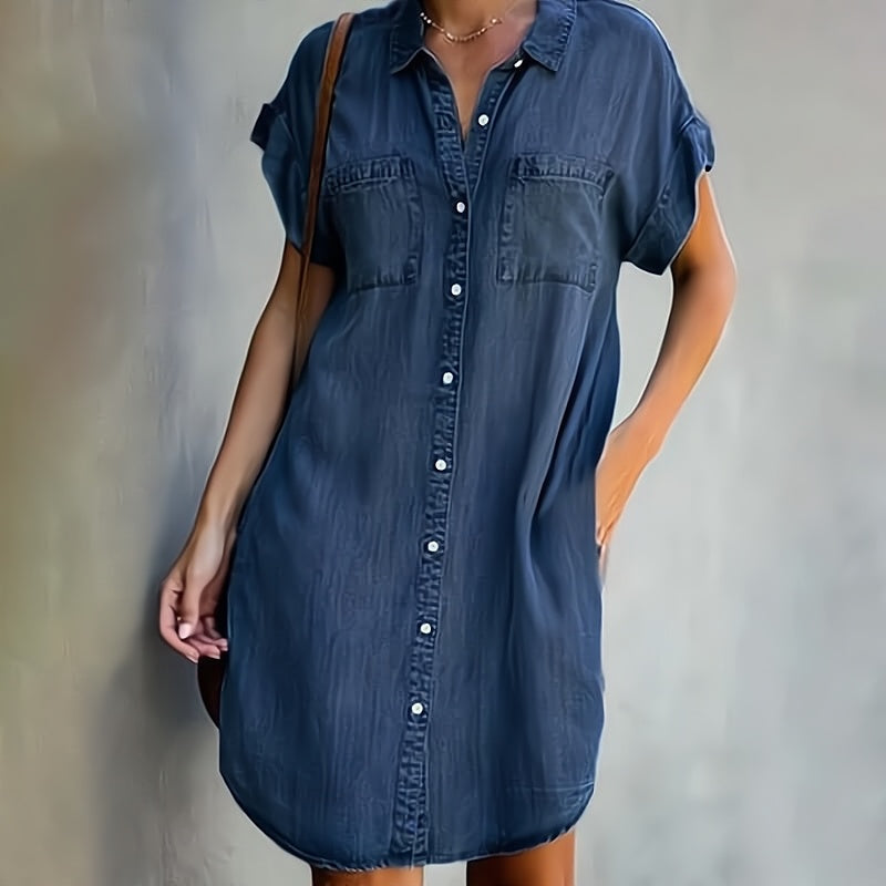 Cora | Šaty z denimu s knoflíky vpředu