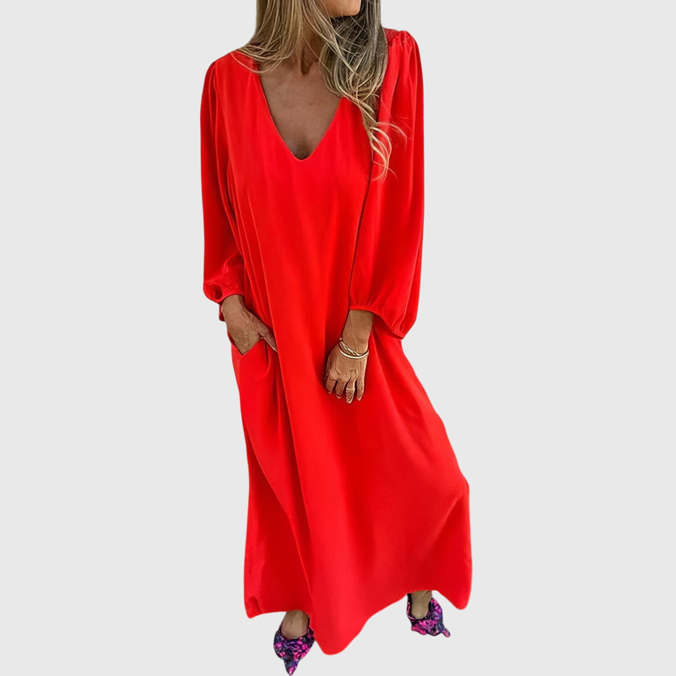 Carol™ - Dlouhé Boho Šaty s Kapsami
