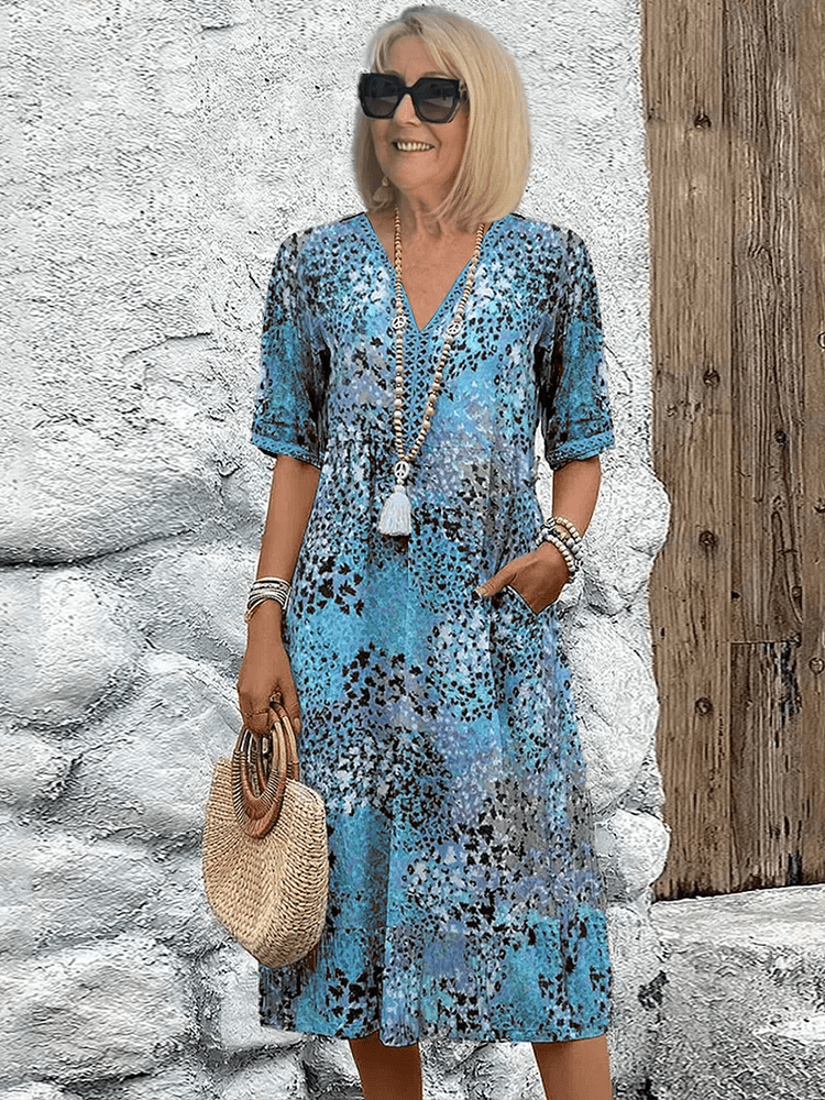 Skyler | Letní midi šaty Ocean Breeze