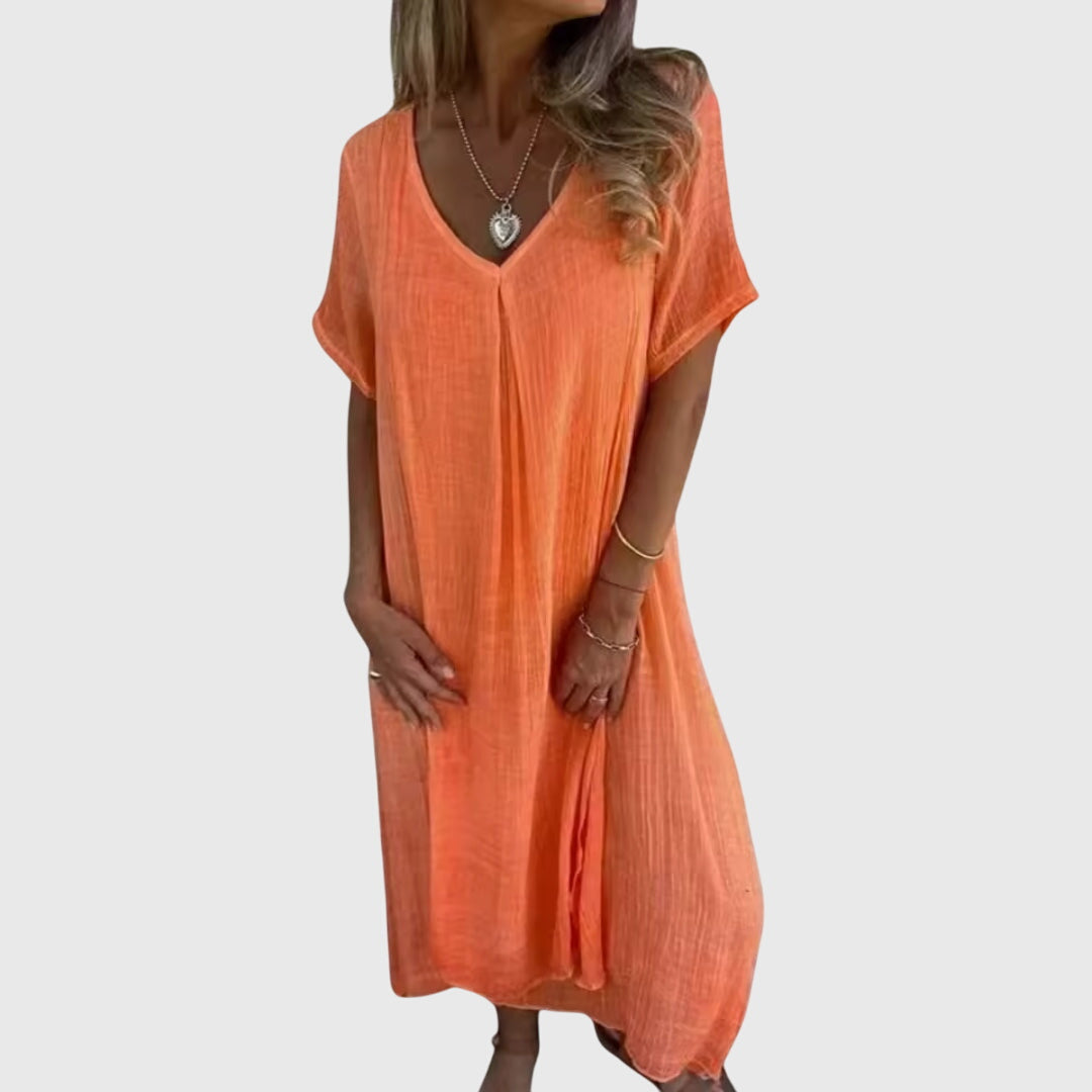 Fiona™ – Elegantní lehké šaty s V výstřihem