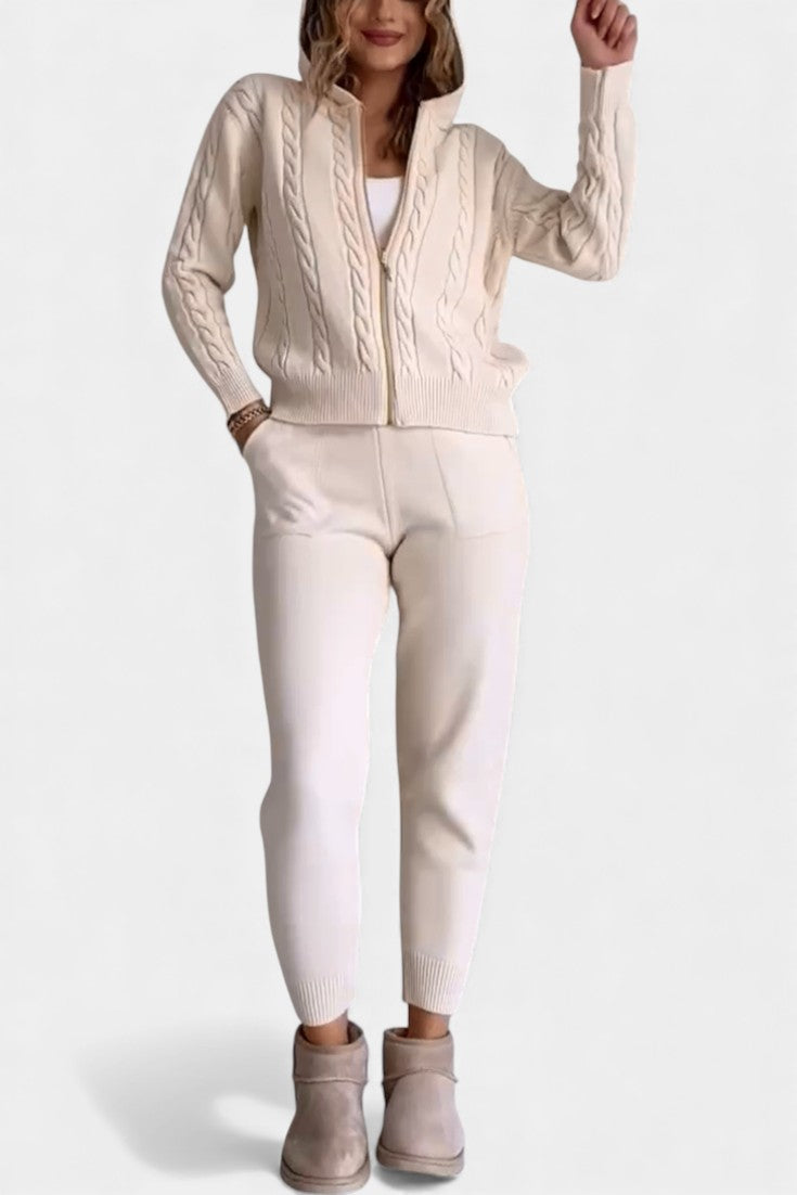 Sada Perdita Cardigan & Twisted Jacquard Pullover - Casual Ensemble