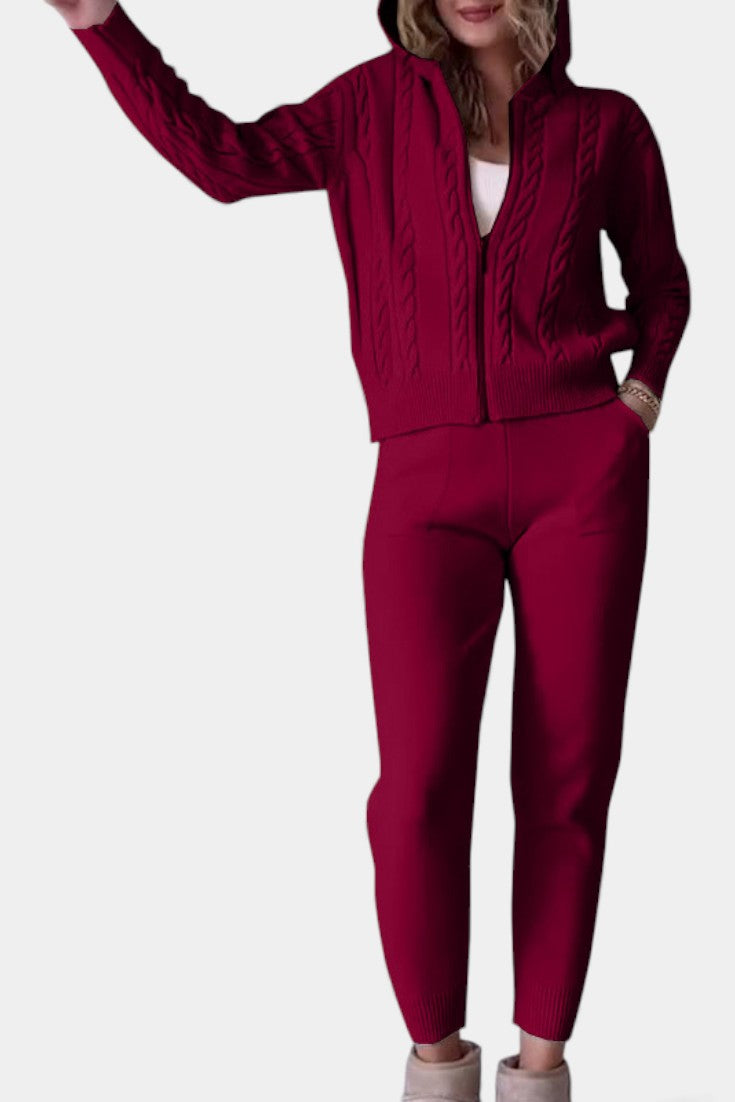 Sada Perdita Cardigan & Twisted Jacquard Pullover - Casual Ensemble